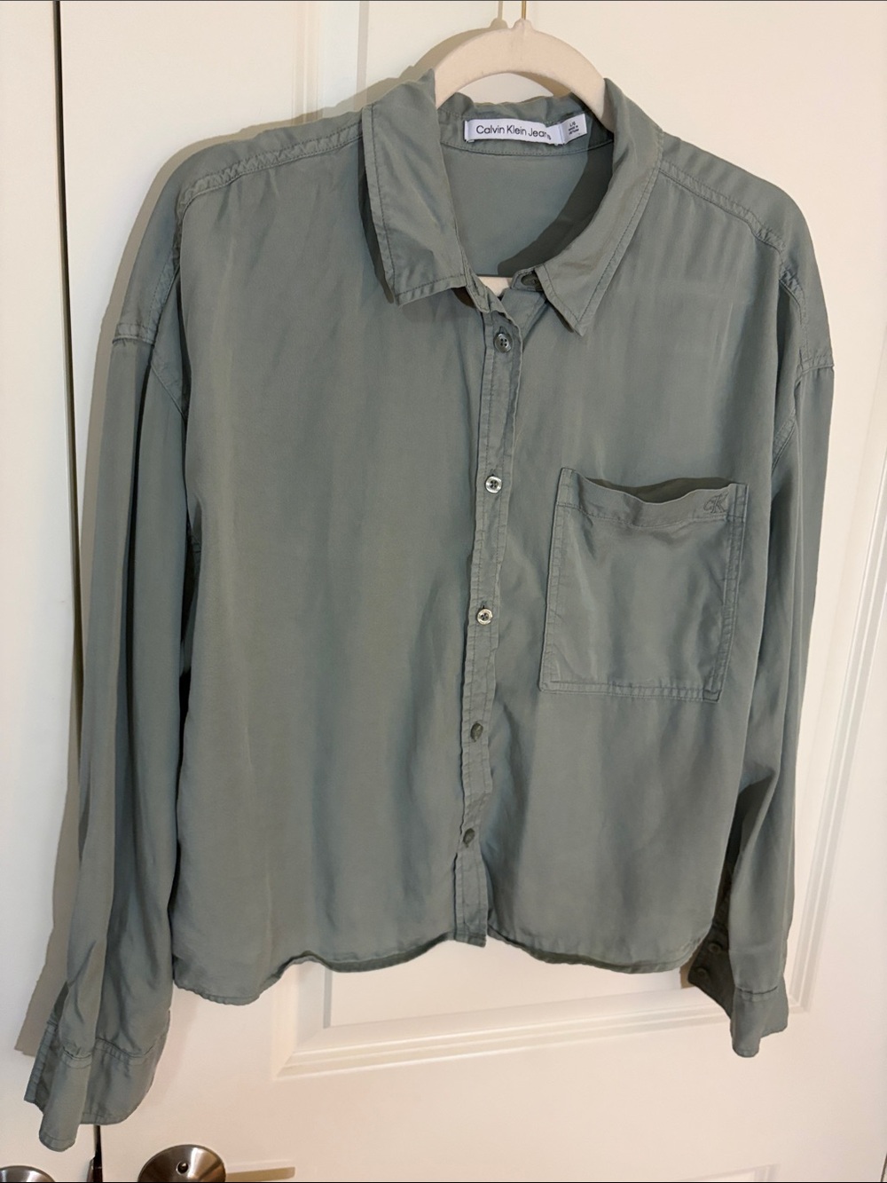 Women’s Calvin Klein Jeans Light Sage Green Button-Down Shirt